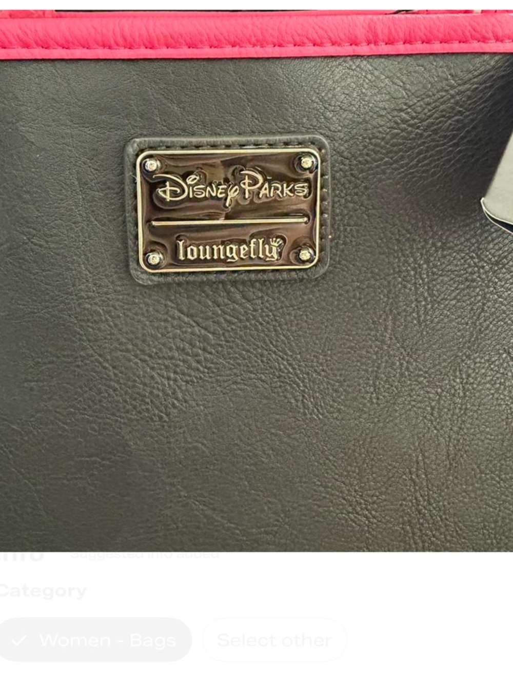 BNWT Disneyland Mickey sequin Loungefly tote bag pink and black - Picture 5 of 6
